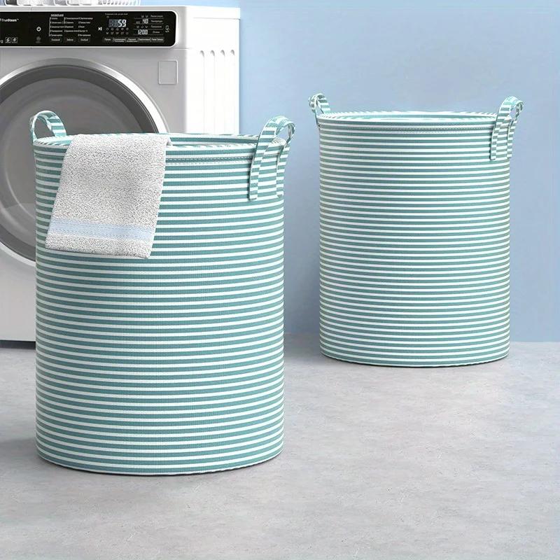 Haundry Thickened Tall Laundry Basket with Handle, Large Collapsible Round Laundry Hamper Bin Laundry Bag for Clothes Storage