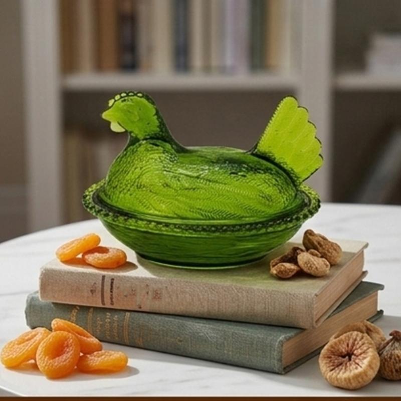Plastic Hen on Nest Dish Candy Bowl Nesting Hen Covered Trinket Box for Snacks Dessert Easter Farmhouses Desktop Decors