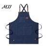 Catering And Chef Apron Canvas Work with Multi-Pocket, Waterproof Oil-Proof Cross-Back Apron, Protective for Cleaning Adjustable Straps Kitchen