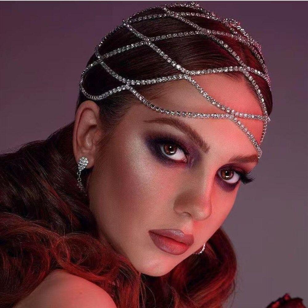 Performance Show Starry Shiny Head Chain Bride Wedding Boho Headband Jewelry Accessories