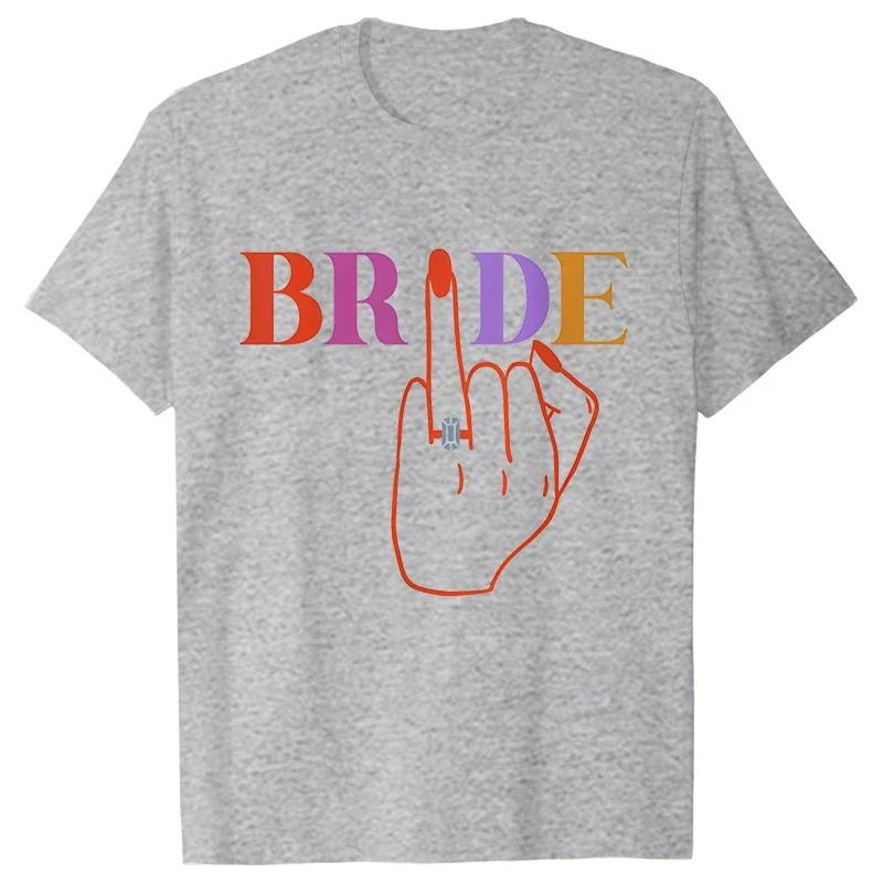 Colourful Bride and Team Ring Finger T-shirt Funny Bridal Wedding Tees Girls Single Farewell EVJF Bachelorette Hen Party Tops