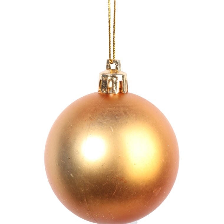 Set of 16 orange plastic baubles 6 CM