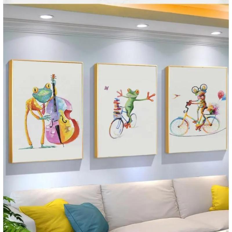 Cute Frog Graffiti Art Canvas Paintings Abstract Animals Posters and Prints on Canvas Wall Art Picture for Living Room Decor