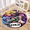 Classic Japanese-style Cartoon Demon Slayer Round Rug, Home Soft Decorative Anti-slip Yoga Mat and Chair Mat, Outdoor Floor Mat Carpet K32