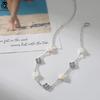 ORSA JEWELS 925 Sterling Silver White Shell Anklet Four Leaf Clover Design Nature Style Lucky Symbol Summer Accessory Gift GMA03