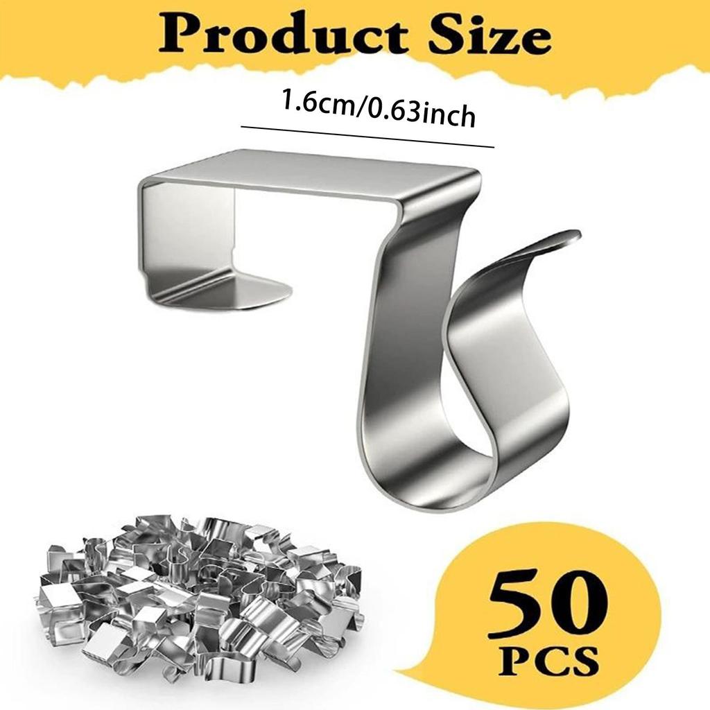 Christmas Light Clips Waterproof Metal Hooks 50 Pieces Seasonal Rope Gutter Hooks For Lantern LED Strips Banner Sign Party