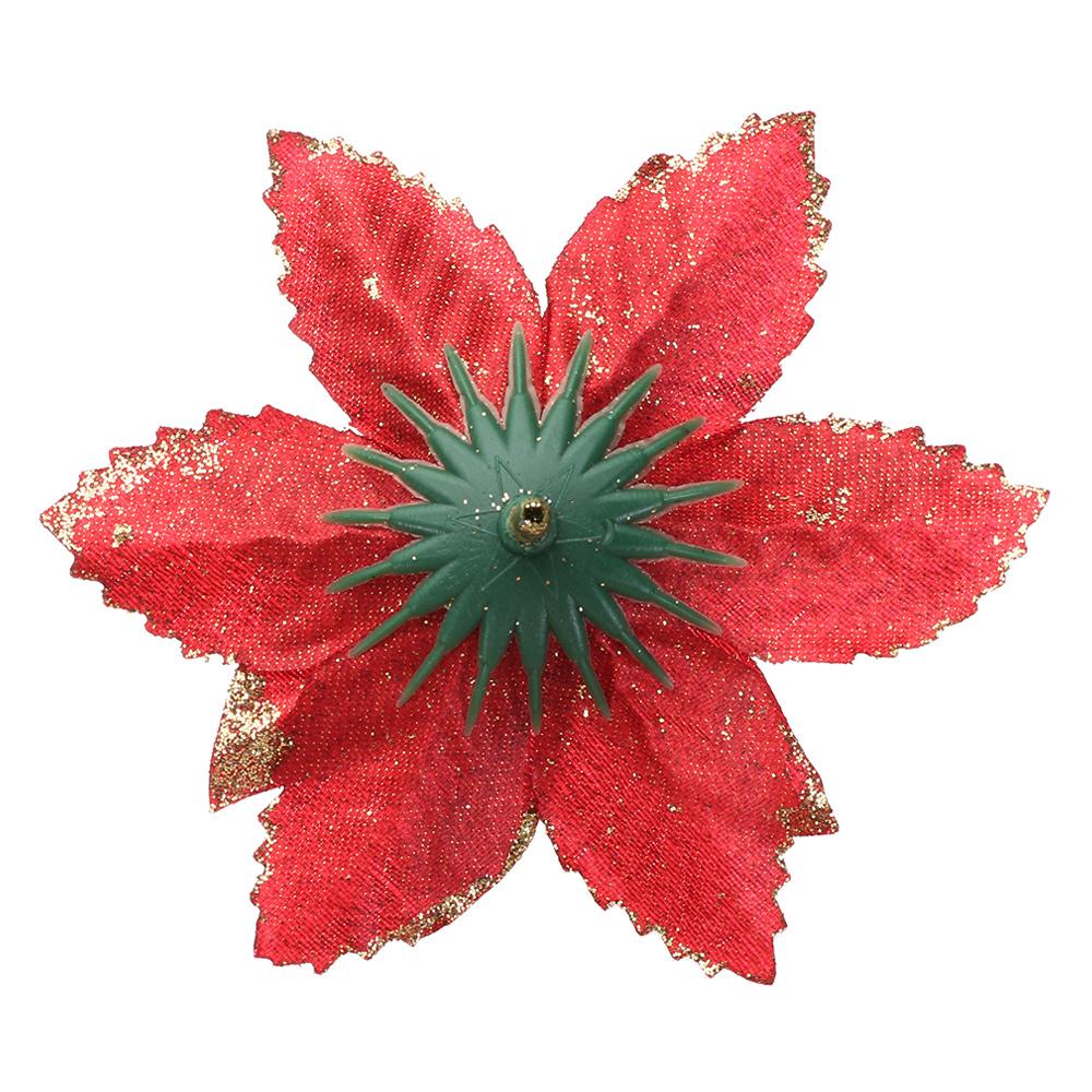 Year Decor Glitter Fake Flowers Home Xmas Ornaments Christmas Flowers Christmas Tree Decorations