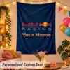 Arazzo da Parete Personalizzato Red Bull Racing Testo con Nome Personalizzato Poliestere Decorazione da Appendere Casa Stanza