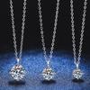 Serenity Day Four Claw D Color 1ct/2ct Moissanite Pendant Necklace Wholesale S925 Silver Neck Chain Plate Pt950 Fine Jewelry
