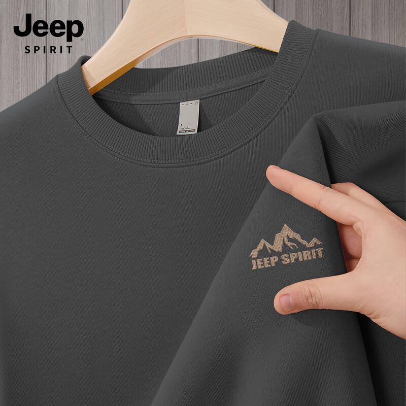 JEEP SPIRIT Men's 2025 Autumn/Spring Round Neck Loose Sweatshirt