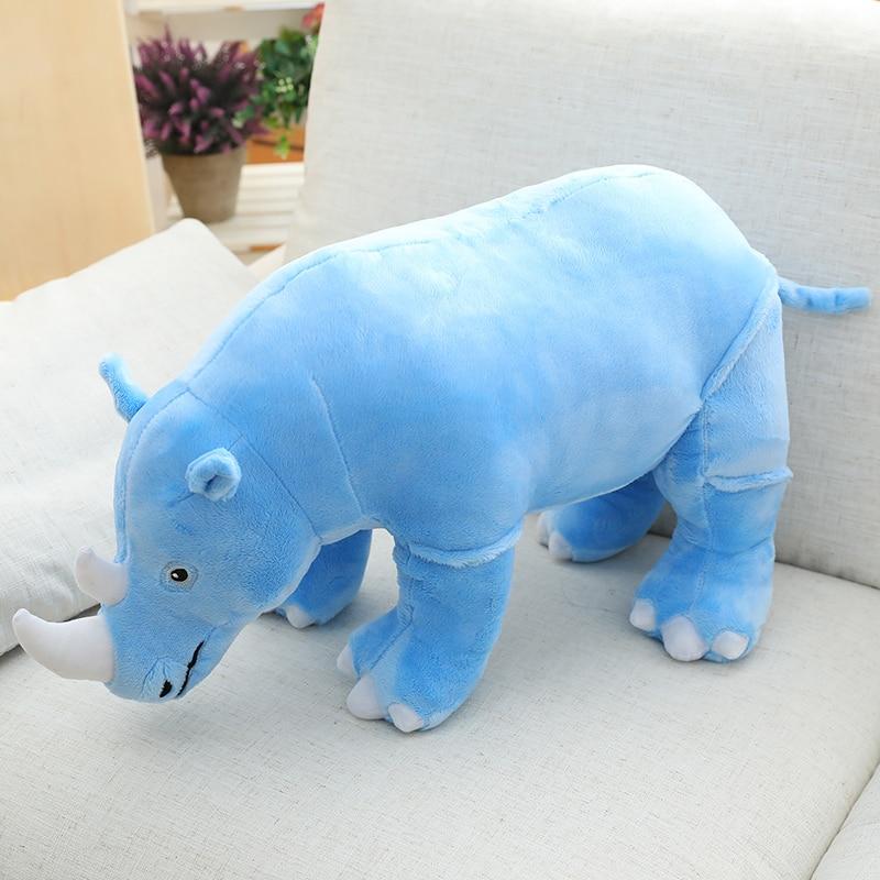 40 /60 /80cm Giant Plush Rhinoceros Toys Lifelike Stuffed Animal Pillow Zoo Dolls Baby Cushion Kids Appease Toy Girl Birthday Gift