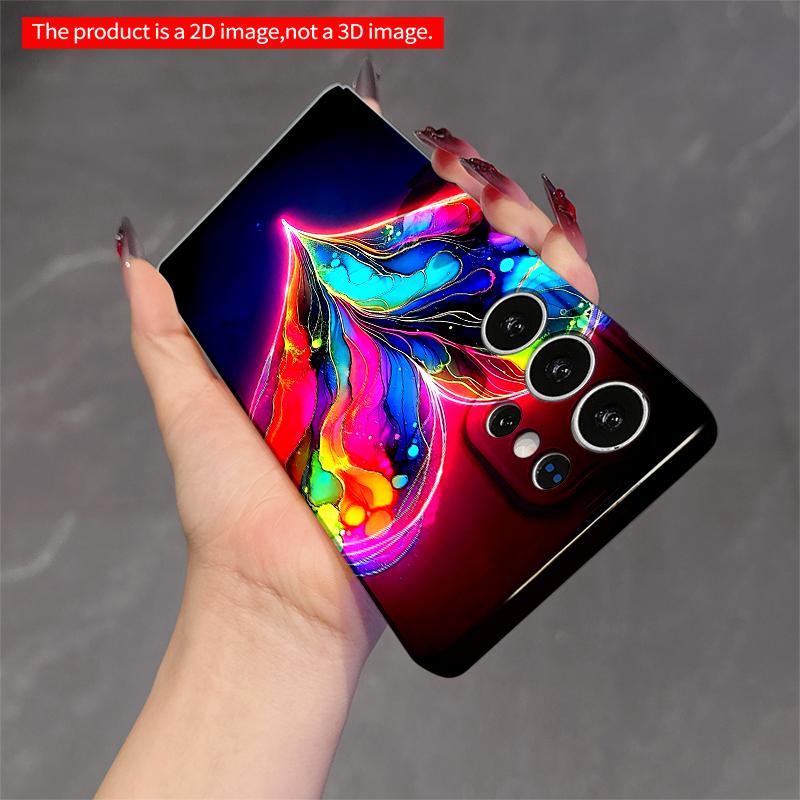 2DFlat Samsung phone case Neon Rainbow Heart Abstract Art Phone Case Applicable to Galaxy S23 S24 S25ULTRA S26 A12 A14 A15 A16 A54 A55