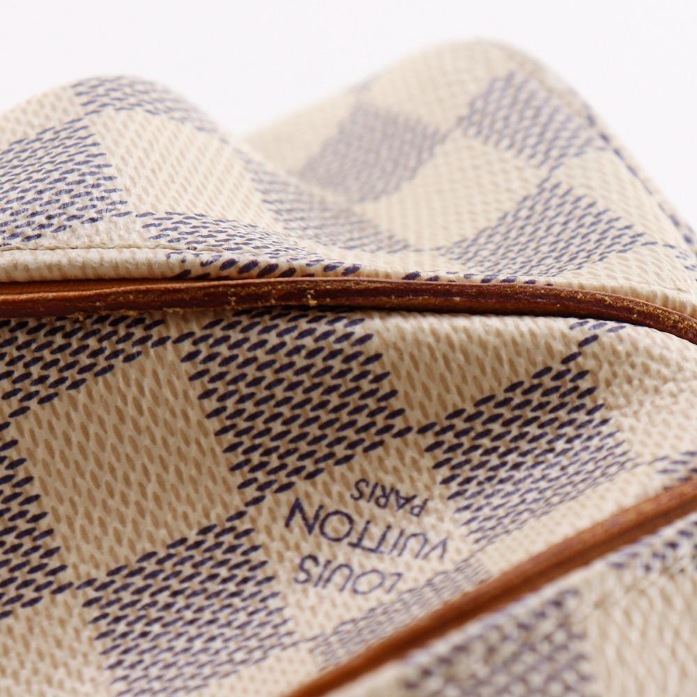 LOUIS VUITTON Calvi Tote Bag N41449 White Damier Azur Canvas Women Used