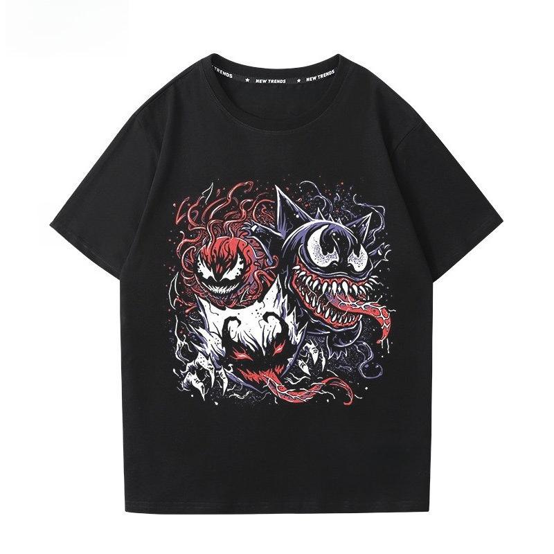 

Pokémon Gengar Printing Tee Pure Cotton Tshirt Mens 2026 Summer Fashion Oversize Street Casual Y2K Tops Streetwear Clothing L