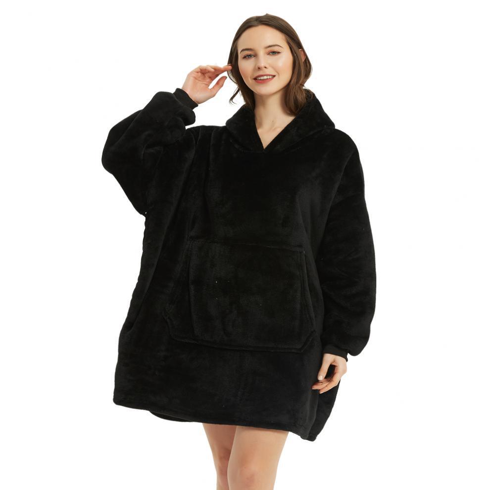 Unisex Winter Fleece Robe - Thick, Warm, Outdoor & Home Mid-Length for Couples