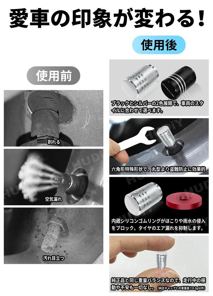 HUDIY Air Valve Cap for Prius 60 Series Aluminum Alloy