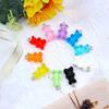 Colorful Transparent Bear Resin Pendant for DIY Jewelry and Keychains