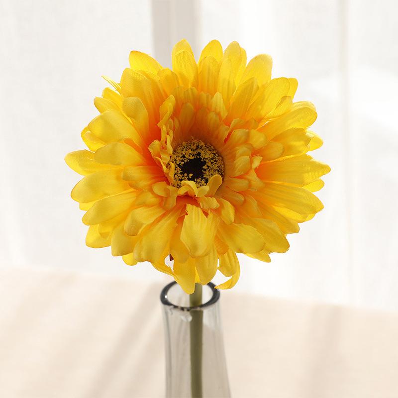 5PC Artificial Silk Gerbera Home Decoration Flower Heads Daisy for Wedding Holding Simulation Flowers Garden Home Decoration