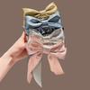Hairpin French Style Satin Long Ribbon Bow Decor Anti-slip Teeth Back Head Hair Clip Strong Clamping Force Versatile Hair Clip
