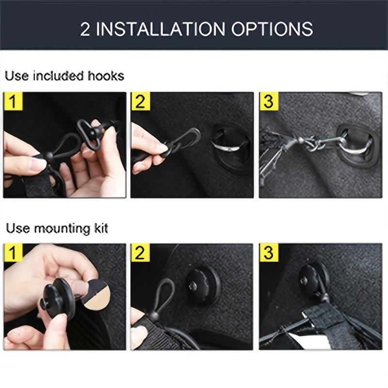 Car Trunk Storage Net Pickup Truck Stretchable Trunk Cargo Storage Organizer Net Nylon Plastic Truck Bed Nets with Hooks for Car SUV Truck
