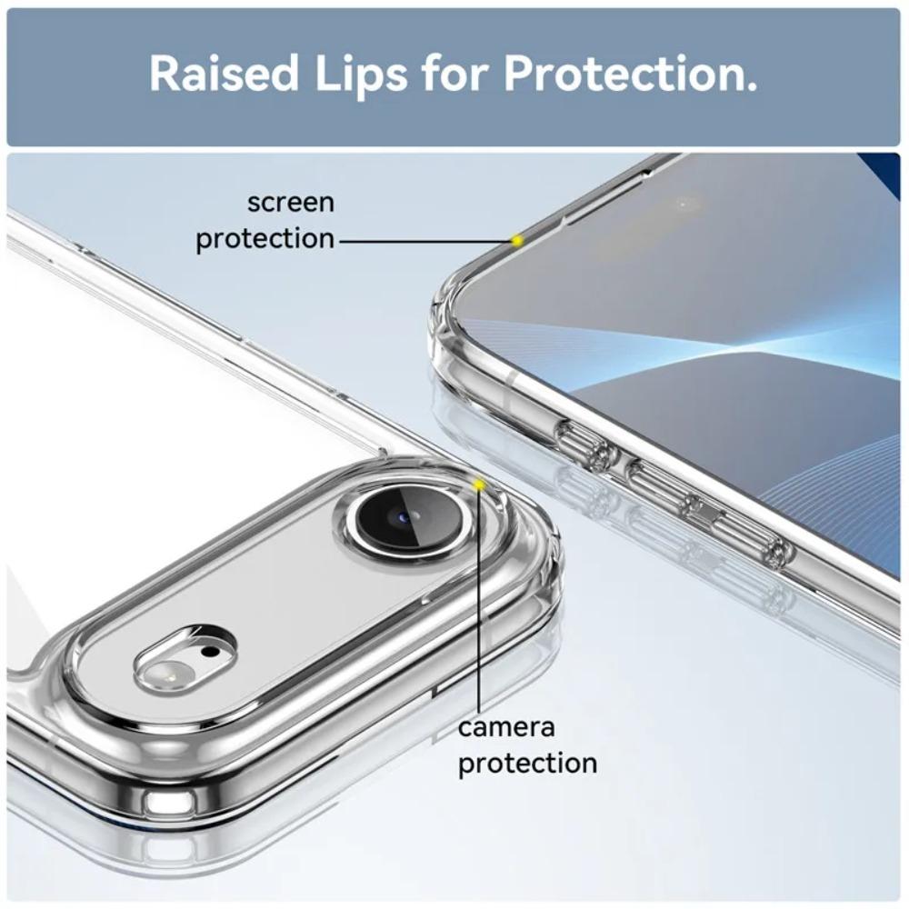 Fashion Clear PC+TPU Soft Silicon Phone Case for IPhone 17 Air 16 15 14 Plus 13 12 11 Pro Max Bumper Anti-Drop Protect Cover