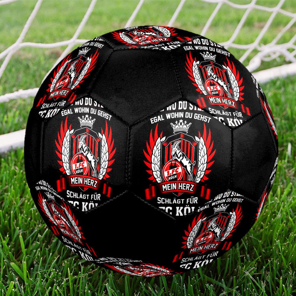 1PC FC KÖLN poster size 5 soccer ball PrahaIndoor Soccer Ball Colorful All Ages Machine Stitched PVC Competition Ready Durable High-Bounce