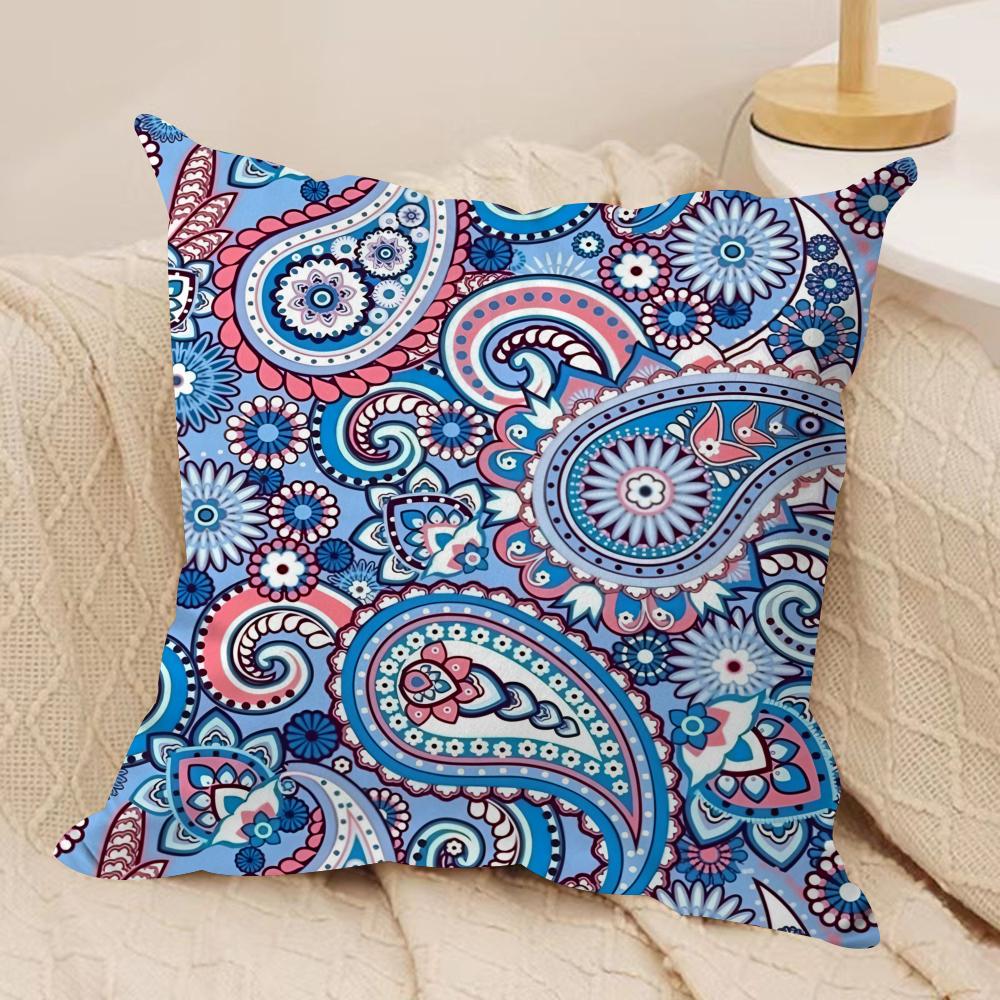Painted Design PPaisleyS ART Cushion Cover Short Plush Doublesided Print Square Throw Pillow Covers Sofa Home Cushion Decor