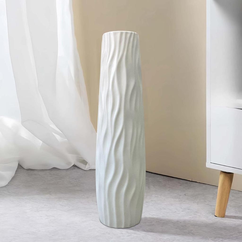 Floor Vase 3D Relief Floor Centerpiece Standing Hydroponic Vase for Home Living Room Kitchen Bedroom Dining Entryway Wedding