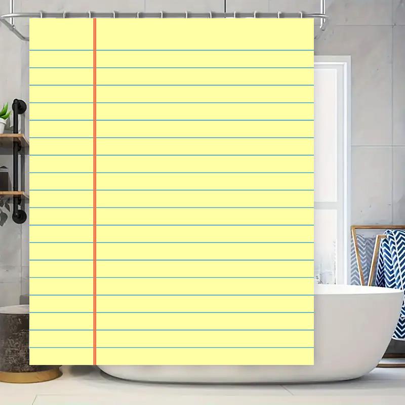 

Bathroom Shower Curtain Colorful Stripe Design For Kids Bath Decor In Yellow With Blue Stripes Waterproof Fabric, 72X84 Inches L W60H190(CM)-1 Pcs