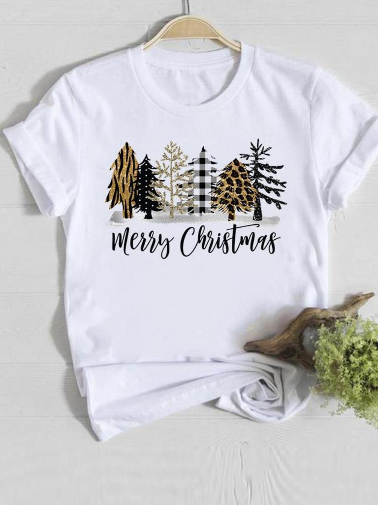 Trendy Unisex Christmas Tshirt Funny Santa Claus Hat Print Loose Fit Casual Tee Merry Xmas Happy New Year Gift for Unisex and Women