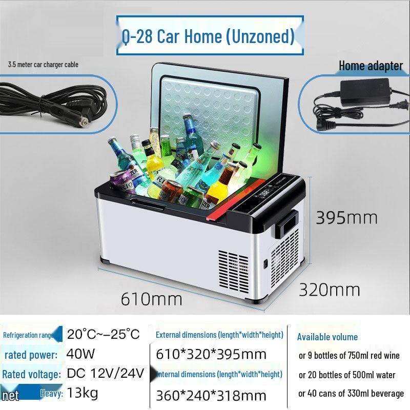 Zhihang Dual-Use Car & Home Refrigerator-Freezer, 12V for Cars, 24V for Trucks