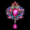 Shiny Crystal Teardrop Brooch Crown Romantic Wedding Party Pin Jewelry Gift