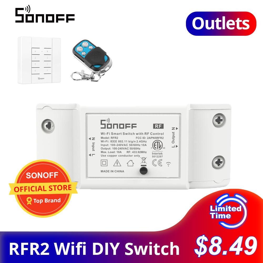 

Розетки SONOFF RFR2 Wi-Fi выключатель Moudle DIY Wi-Fi/433 МГц RF пульт дистанционного управления искусство домашней автоматизации работает с sonoff