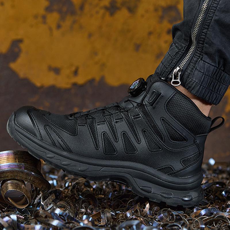 Rotating button Men Safety shoes Non-slip Work Boots Steel toe shoes Puncture-Proof Security Boots Protection Shoes Men Boots