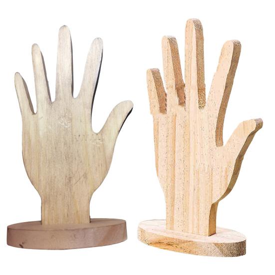 מעמד לתכשיטים מחזיק תצוגה ליד אצבע מבנה יציב יציבות גבוהה רב תכליתי דקורטיבי צורת יד מעץ מתלה לתצוגת תכשיטים