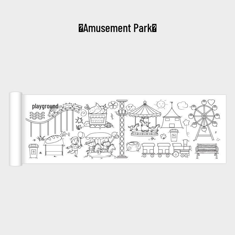 Children's Giant Coloring Scroll - Wall-Mountable Doodle and Painting Paper for Kindergarten