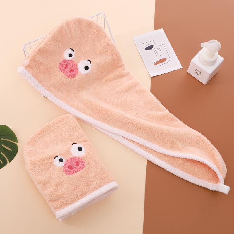 Dry Hair Towel Embroidered Coral Velvet Microfiber Soft Shower Cap Head Wrap Absorbent Fast Dry Ladies Head Towel 26*65cm