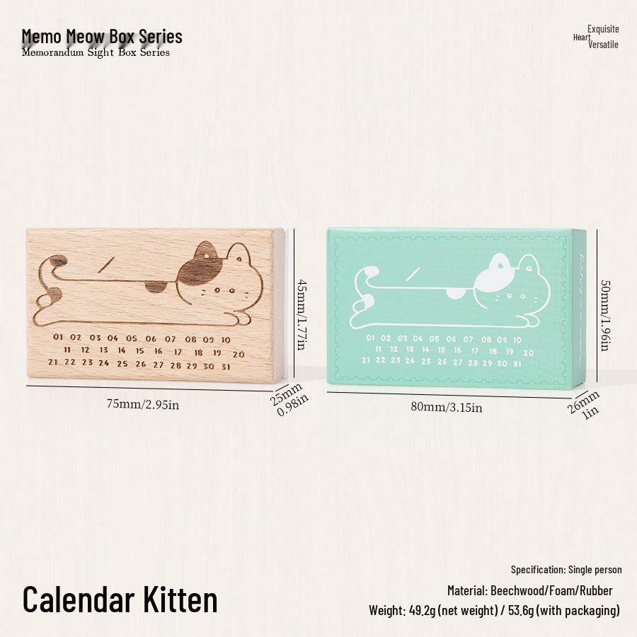 Adorable Wooden Cat Stamps for Planners and Journals – Meow Box Series