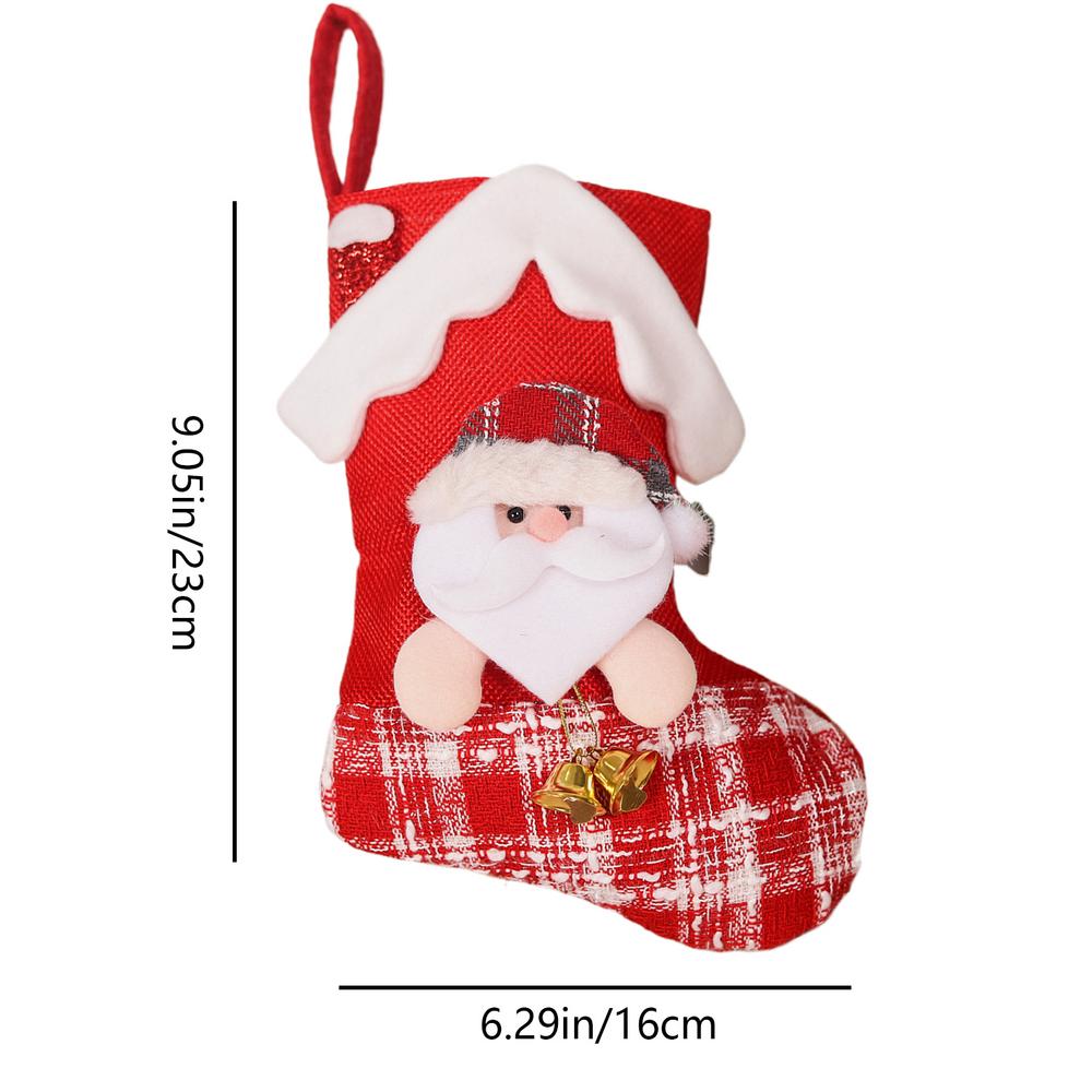 Christmas Candy Bags House Ornament Decoration Christmas Stockings Decoration For Holiday Winter Home Farmhouse Goody Bag Pouch