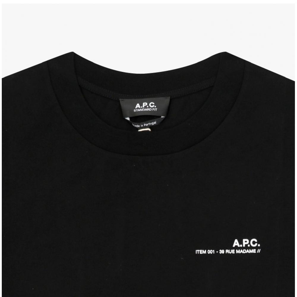 A.p.c. ITem STandard Grand T shirT M26404 Tzc Noir Blanc
