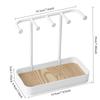 Jewelry Organizer Stand for Necklace Earring Bracelet, Makeup Table Accessories Holder with Wood Tray, Desktop Storage Rack