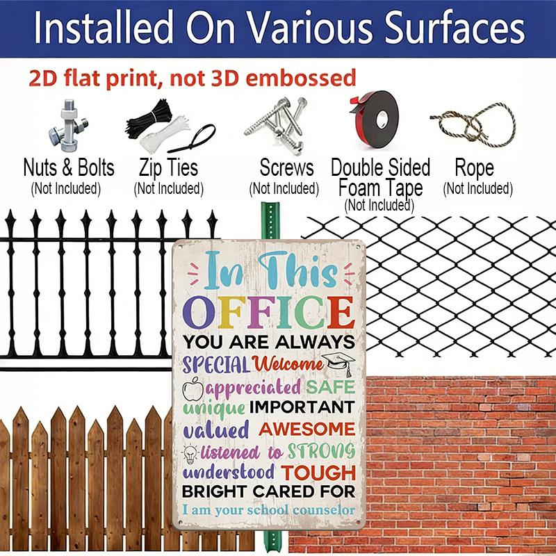 2D Flat, 1pc "In This Office You Are Always Special" School Counselor Aluminium Metal Wall Decor Sign - 8"x12" Colorful Inspirational Office Decor
