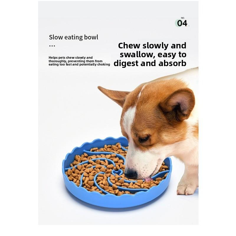 Dog Slow Eating Bowl Food-grade Silicone Pet Dog Bowl Large Dog Anti-choking Bowl