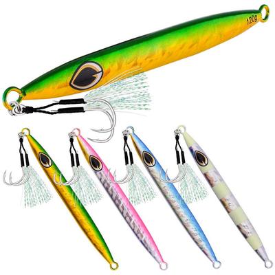 Esca Jig Luminosa per Profondità: Esca Artificiale Affondante Rapida 120g-400g con Doppi Ami per Pesca in Mare