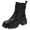 Platform Martin Boots Women's Spring and Autumn Boots Leather High Heel Small Short Boots