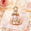 Enamel Court Sheep Brooch Floral Animal Lapel Pin Elegant Lamb Brooch Pin  Women