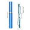 Fashion Portable Mini Pen Holder Reading Glasses High Definition Metal Frame Ultra-thin Lightweight Men Women Presbyopic Eyewear