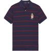 Polo Logo Striped Straight Fit Short Sleeve Polo Shirt Men Tops Burgundy 710971839-001