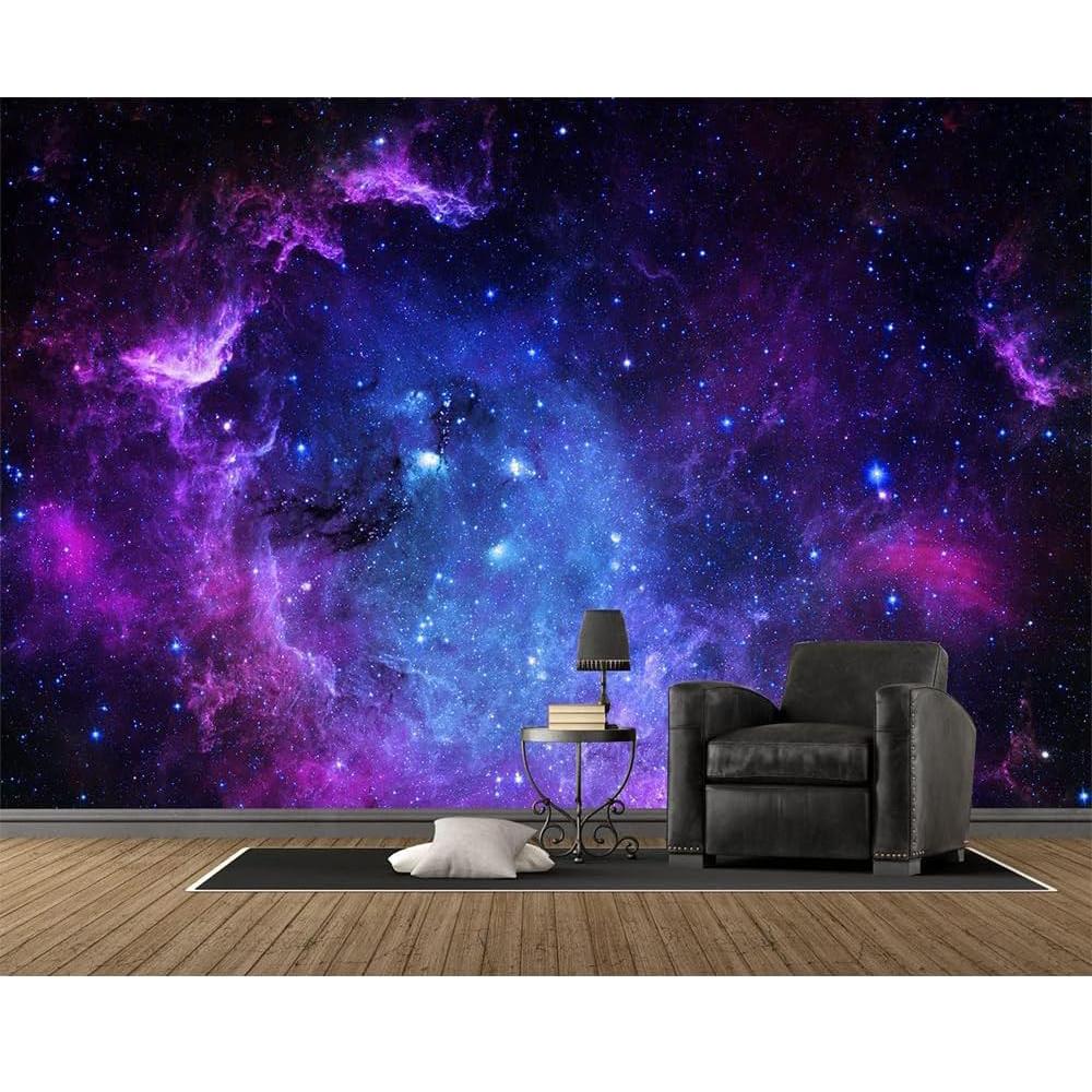 Galaxy Wall Mural Removable Starry Sky Wall Sticker Modern Living Room Bedroom Galaxy Wallpaper Home Decor