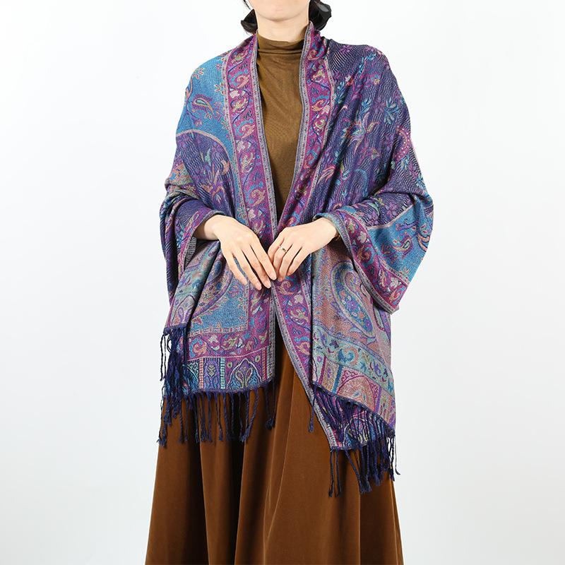 New Jacquard Exterior Women's Shawl Paisley Scarf Women's Spring and Summer Fashion Retro Long Scarf